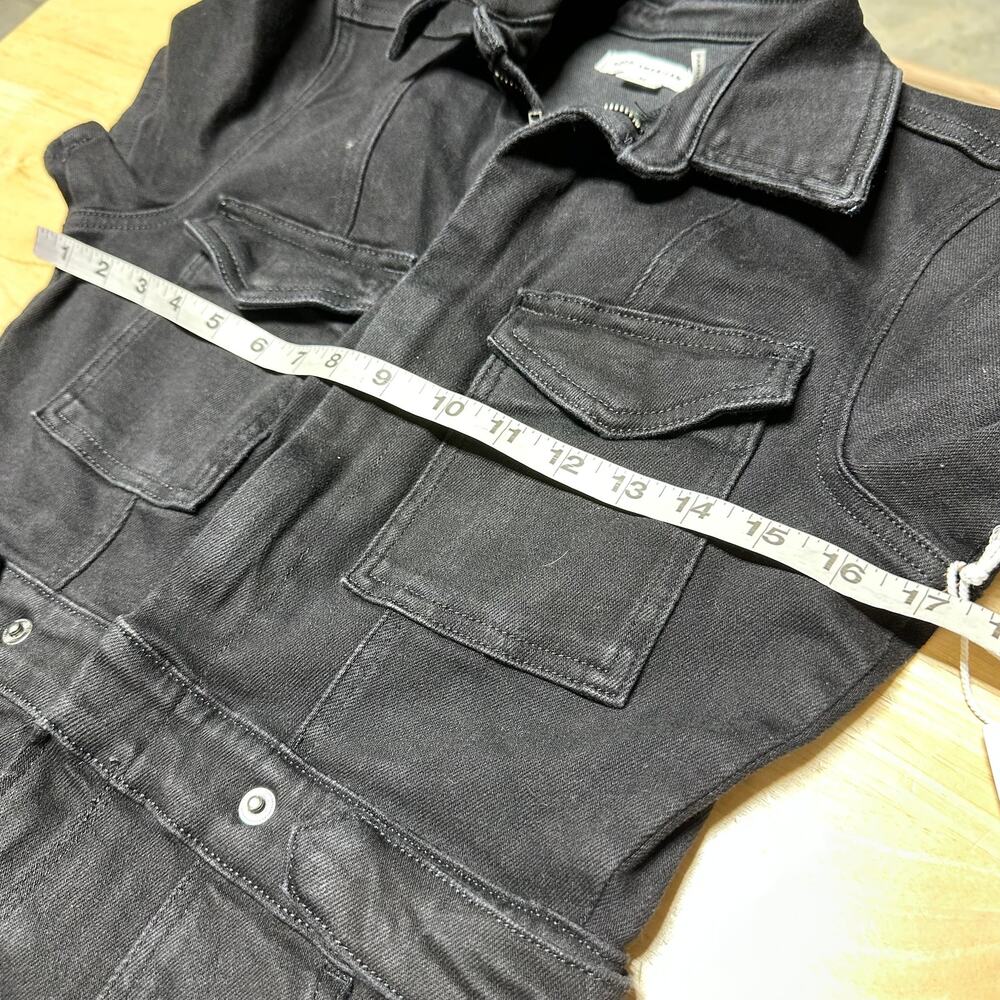 Good American NWT Fit For Success Denim Jumpsuit Black Size M Short Sleeve - Picture 7 of 9